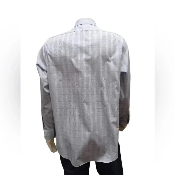 Calvin Klein Blue Grey Button Down  Long Sleeve Dress Shirt Size 16.5 34/35 - Picture 2 of 12